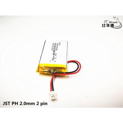 10pcs/lot JST PH 2.0mm 2 pin Good Qulity 3.7V,900mAH,603048 Polymer lithium ion / Li-ion battery for TOY,POWER BANK,GPS,mp3,mp4
