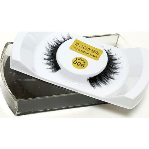 100% Real Mink Hair Black Natural Thick False Fake Eyelashes Women Lady Eye Lashes Makeup Extension Tools 006