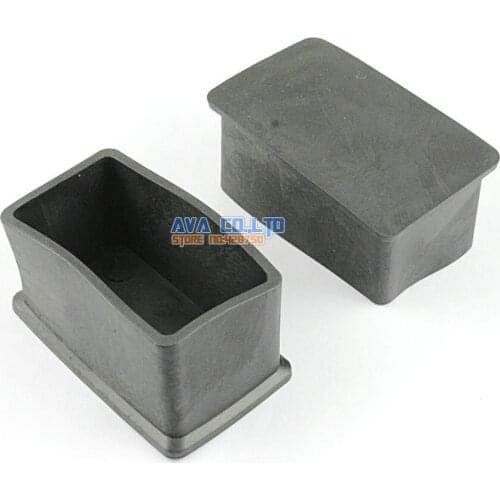 12 Pieces 25 x 50mm Rectangle Rubber Furniture Chair Table Feet Leg Cover Protector