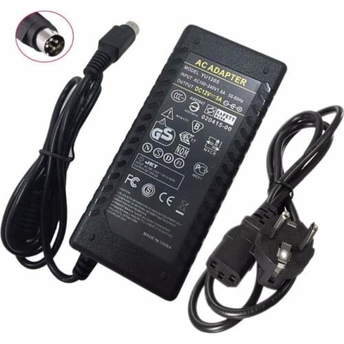 12V5A Switching Power Supply 4 Pin 60W AC DC Converter Adapter 4-Pin For LCD TV Monitor Flat Panel TV DVR Cable Cord Charger