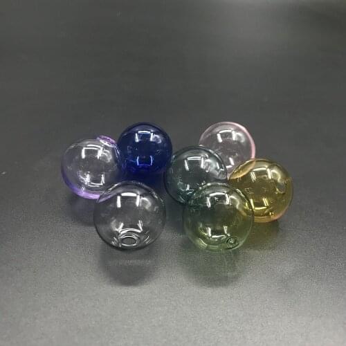 18mm Mix color hollow glass ball orb with one hole round bubble vial glass globe orbs jewelry findings beads pendant jar