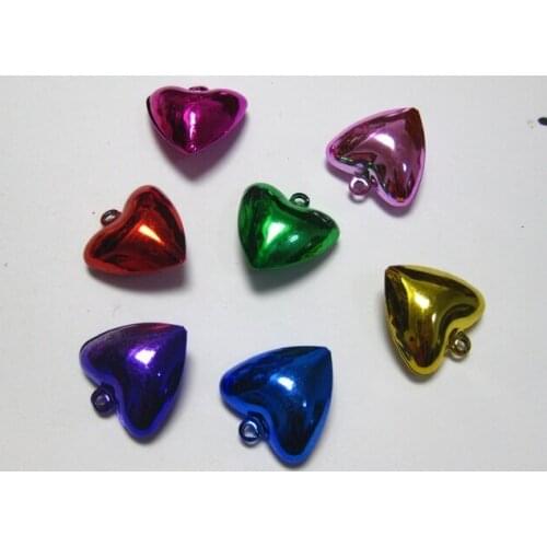 20 Mixed Color Heart Jingle Bells 20mm for Pet collar
