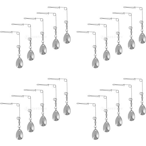 20pcs Spinnerbait Fishing Lures Mini Sequin Baits Blades Smooth Spoons Rigs Fly Fishing Accessories Spinners Spoons Lures Pike