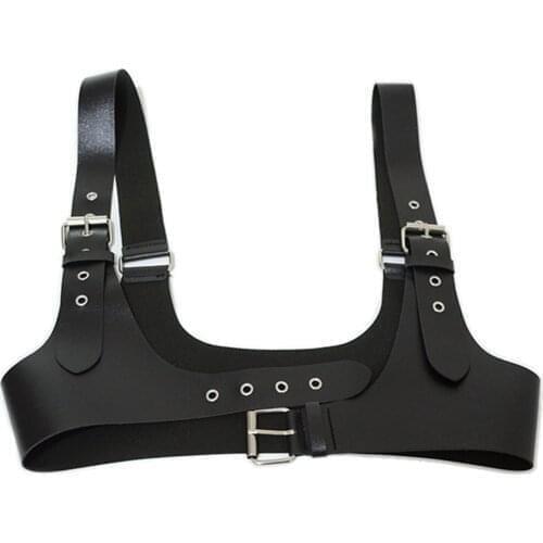 2021 Summer Corset PU Crop Tops Women Sexy Club Bandage Leather Wrap Chest Corset Ladies Waist Belt Shoulder Straps Suspenders