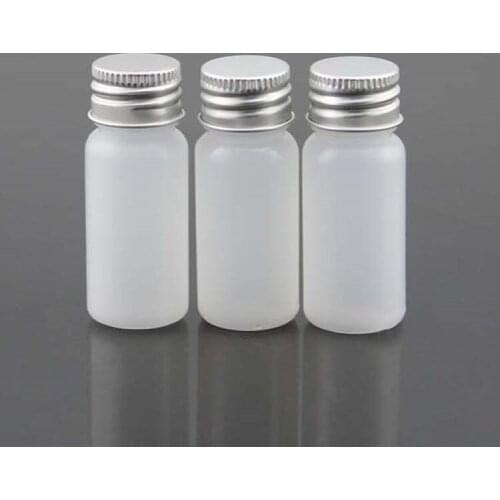 600 X 15ml Screw Aluminum Lid Squeezable Shower Gel Shampoo Essential Oil Sample Soft Sample Bottles, 15cc Refilable Plastic Jar