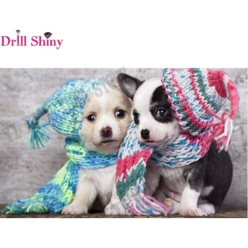 Full,Lovely,Dog,Cross Stitch,5D,DIY,Diamond Painting,Needlework,Animal,3D,Diamond Embroidery,Round,Rhinestone,Mosaic,Decoration