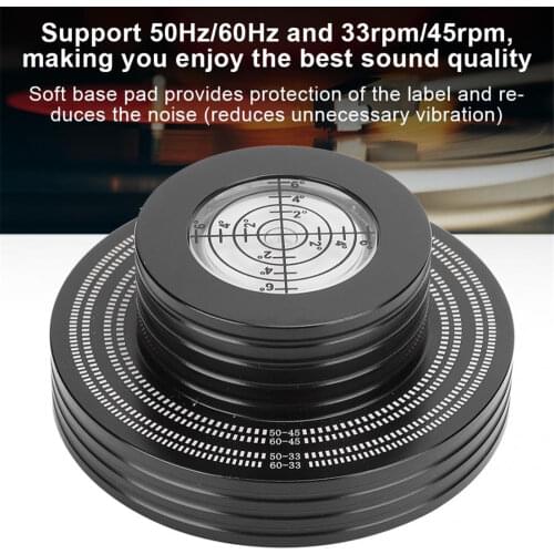 Aluminum Record Player Weight Turntable Bubble Level 50Hz 60Hz LP Vinyl Disc Stabilizer Shock Absorber Base Balance Silver Black