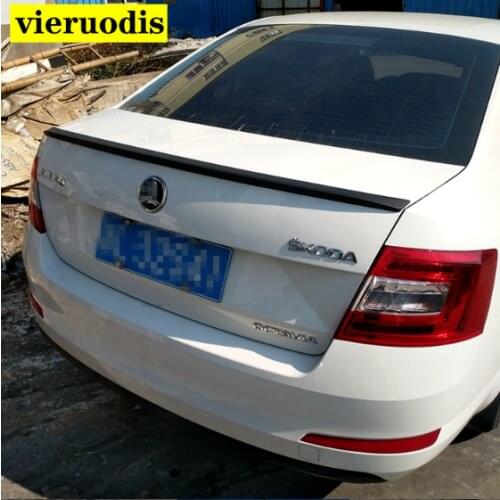 Car Styling ABS Plastic Unpainted Primer Rear Trunk Boot Wing Lip Spoiler Auto Part For Skoda Octavia 2015-2019