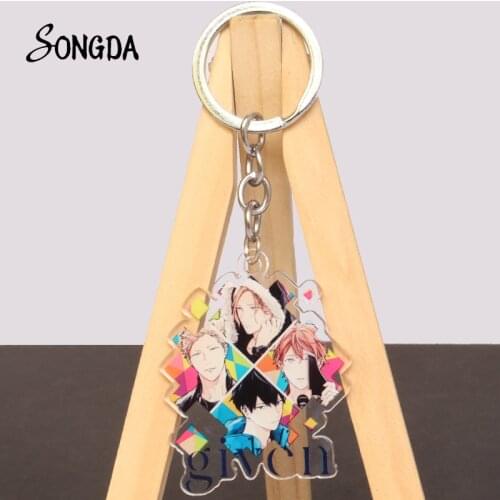 Anime GIVEN Acrylic Keychains Holder Cosplay Uenoyama Ritsuka Cartoon Figures Key Rings Double Sided Accessories Decoration Gift