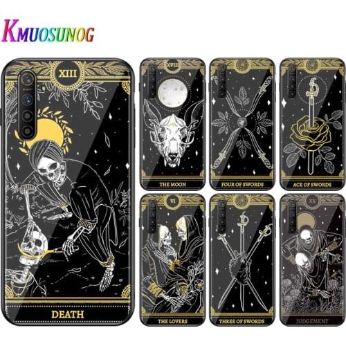 For OPPO A5 A9 2020 F7 Phone Cover Cool Death Tarot for OPPO Reno 2 Z 2Z 2F 3 4 Pro 5G Bright Black Phone Case