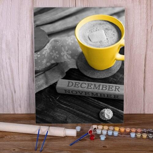 Black And White Landscape DIY Painting By Numbers Kit Oil Paints 50*70 Canvas Painting Paintings For Children Handicraft Art