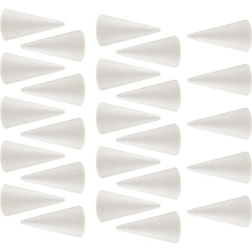 20 Pieces Creative Cone Polystyrene Styrofoam Foam Embellishments DIY Materials 10cm, Bulk