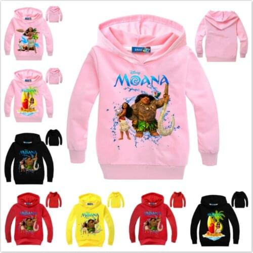 Spring Autumn Baby Boy Hoodies Children Tops Girl Cartoon Moana Print Sweatshirt Kid Long Sleeve T Shirts Clothes Baby Outerwear