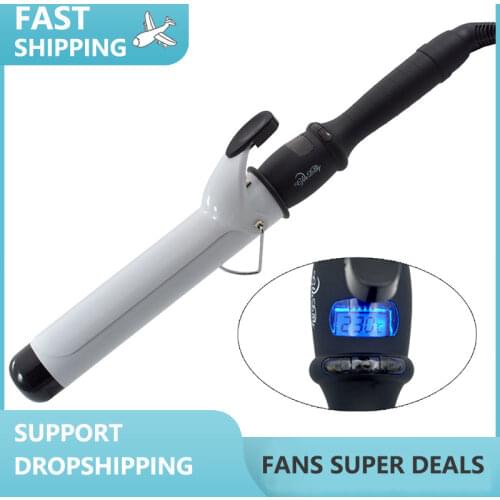 Hair Curler Long Curling Tong Wand Professional Hair Curling Iron Lcd Screen Hair Curlers Rollers Heat Curling Wand