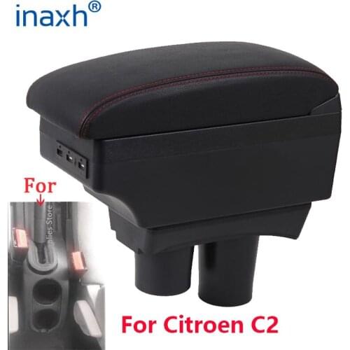 For Citroen C2 Armrest Box Universal For Citroen C2 Car Armrest Storage Box Cup Holder Modification Accessorissories