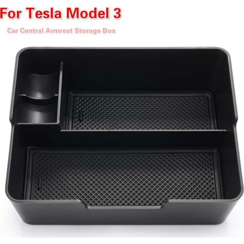 For Tesla Model 3 BlueStar car accessories Car Central Armrest Storage Box Auto Container Glove Organizer Case 2017 2019 2021