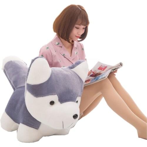 Fancytrader 35'' Big Plush Husky Toy Stuffed Animal Husky Dog Doll Cute Hugging Pillow Kid Gift Home Deco X'mas Gift 90cm