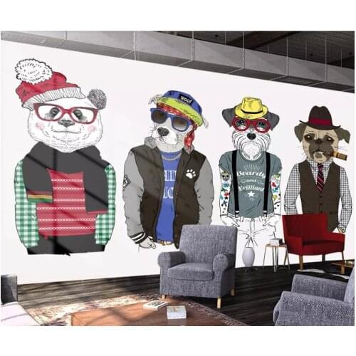 Custom photo 3d room wallpaper Hand-painted animal winter clothing store cafe tooling 3d wall murals wallpaper for walls 3 d