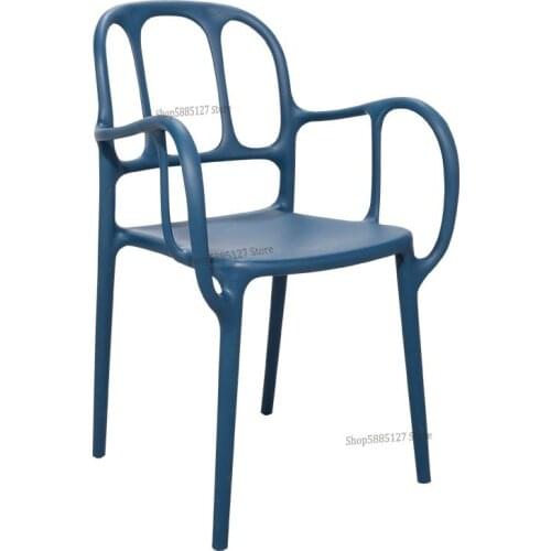 Italian Original Wicker Chair Home Plastic Backrest Arm Chair Dining Chair Designer Modern Minimalist Creative Computer Chair