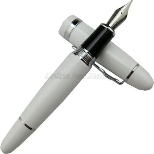 Jinhao 159 Metal White Barrel Silver Trim Big Size Broad Nib 0.7mm Fountain Pen Office School Wholesale Writing Accessory