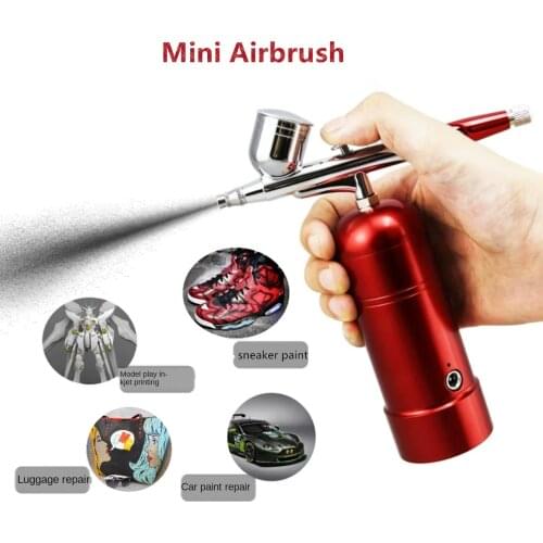 Mini Spray Gun Airbrush with Compressor 0.3mm Tip Kit Nail Model Cake Car Wood Sneakers Color Painting Leather Art Makeup Draw