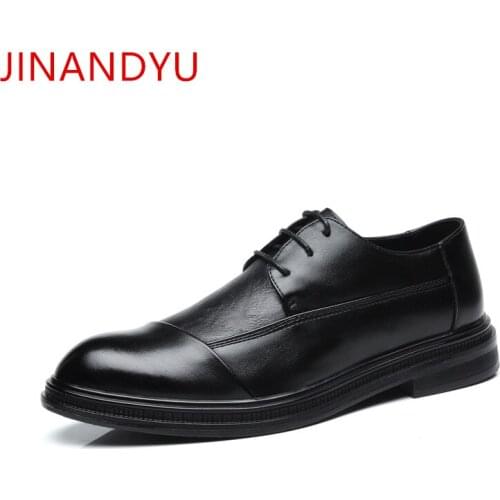 Black Formal Shoes for Men Leather Wedding Flats Party Dress Men Quality Shoes Classic Bussines Leather Shoes Men Oxford New