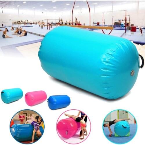 Inflatable 100x85cm Inflatable Gymnastics Gym Mat Air Rolls Training Roller Beam Air Mat Barrel Track Roller Cylinder Fitness