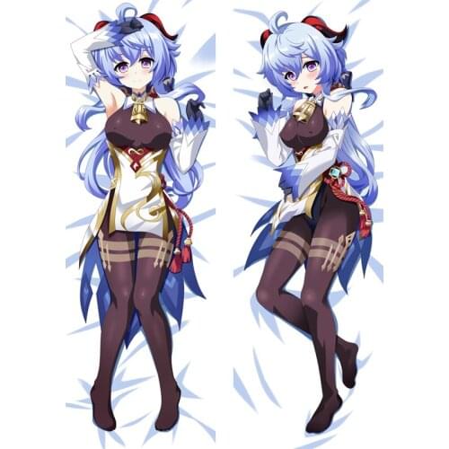 Anime Game Genshin Impact Dakimakura Ganyu Throw Cushion Pillow Cover Otaku Cosplay Huggable Body Bed Full Printed Pillowcase