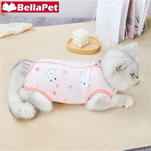 Pet Cat Clothes Summer Sphinx Cats Clothes Pet Cute Clothing for Cat Accessories Spaying Neutering Weaning Anti-lick Vest