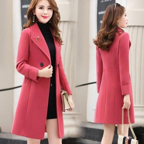 2020 Autumn Winter Women Warm Coat Elegant Plaid Outwear Female Big Pocket Loose Mid-long Coat 4XL