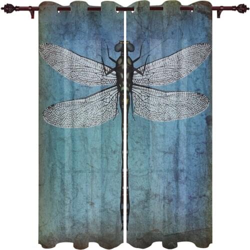 Patio Curtain Dragonfly Fine Art Retro Kitchen Curtains In The Modern Living Room Bedroom Dining Room Translucent Curtain