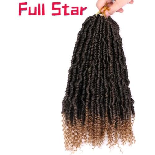 Full Star Pre Twisted Passion Twist 12" Synthetic Twists Crochet Hair Long Ombre Braids Crotchet Braid Fluffy Braiding black