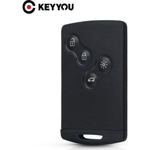 KEYYOU Remote Card Smart Car Key Shell for Renault Megane 3 clio 4 Koleos Scenic laguna 4 Button Auto Remote Key Shell