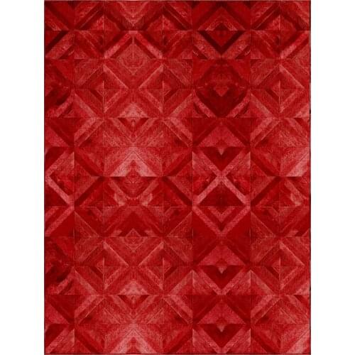 Luxury Christmas Decoration 100% Natural Genuine Cowhide Leather Large Carpet New Year Gift Red Living Room Bedroom Area Rugs