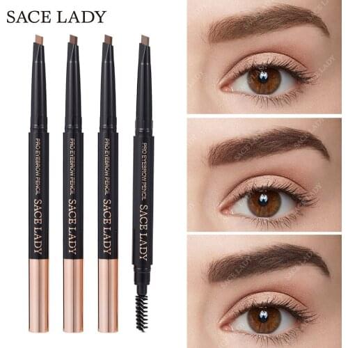 SACE LADY 4-color automatic rotating brow pen Waterproof non-halo-dyed double headband brush SL335