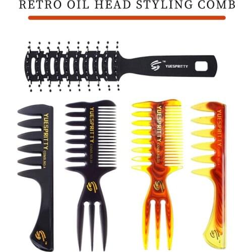Salon Retro Oil Hair Comb Mens Trimming Beard Comb Nine Rows Head Massage Styling Comb Barbershop Styling Tool