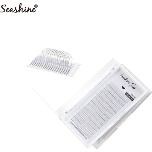 Seashine 1 Tray Short stem Pre Made Volume Fans Faux Mink Premade Russian Volume Eyelash Extension Supplies Premade Fans Lashes