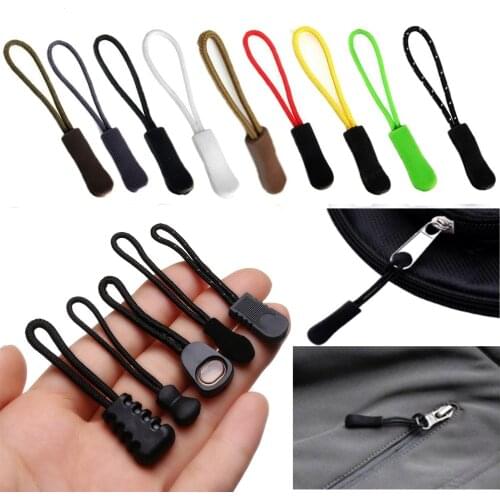 15PC Clothing Zipper Pull Puller End Fit Rope Tag Broken Buckle Fixer Zip Replacement Clip Cord Tab For Travel Bag Suitcase Tent