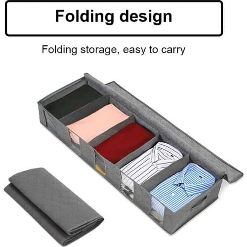 Foldable Storage Bags Under Bed Clothes Dustproof Container Home Clothes Organizer Foldable Visible Clear Moisture Proof Box