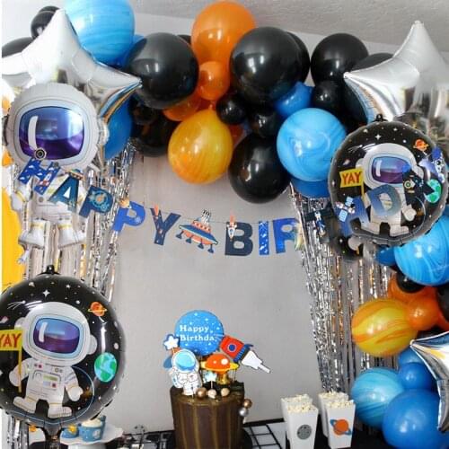 Outer Space Birthday Party Decorations Solar System Planets Happy Birthday Banner Galaxy Astronaut theme Cake Toppers decor