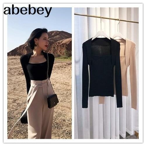 Vintgae Sexy Sweater Women long sleeve knitted Pullovers