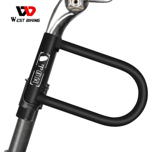 WEST BIKING Bold Bike U Lock Zinc Alloy Lock Core Bicycle Lock MTB Road Bike Motorcycle Lock Anti-Theft Bike Lock With Bracket