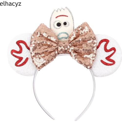 Chic Women Summer Sequin Bows Hair Band Glitter Mouse Ears Headband Girls Hair Accessories 2021 New Fashion Party Headwear Mujer