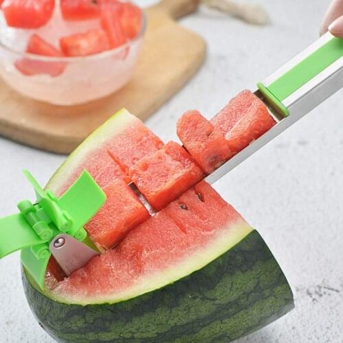 2019 Stainless Steel Watermelon Windmill Slicer Cutter Knife Corer Fruit Vegetable Tools Kitchen Gadgets Watermelon Cube Slicer