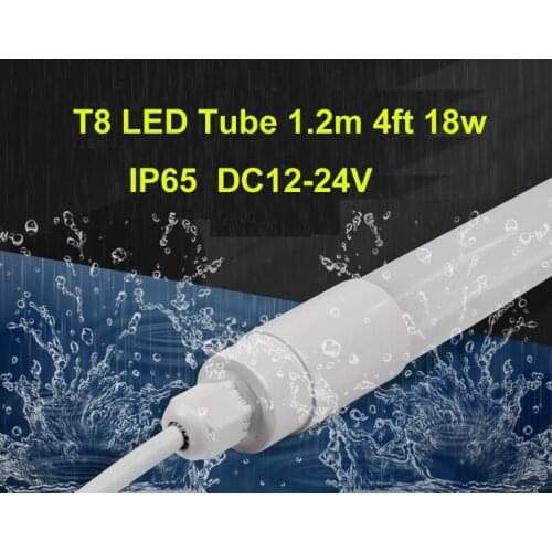 25pcs DC12-24V 1.2m 4ft T8 Led Tube Light Bar Light Hard Strip Waterproof IP65 18W 9W Led Batten Light Cold room