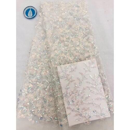 African sequined tulle lace fabric 2021 high quality lace fabric French embroidery Nigeria lace fabric D3752