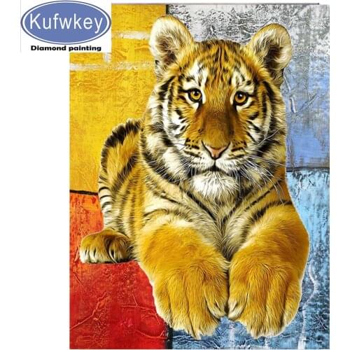 Tiger cross stitche full drill daimond Painting Art puzzle 5D embroidery animal painting Home Wall Decor
