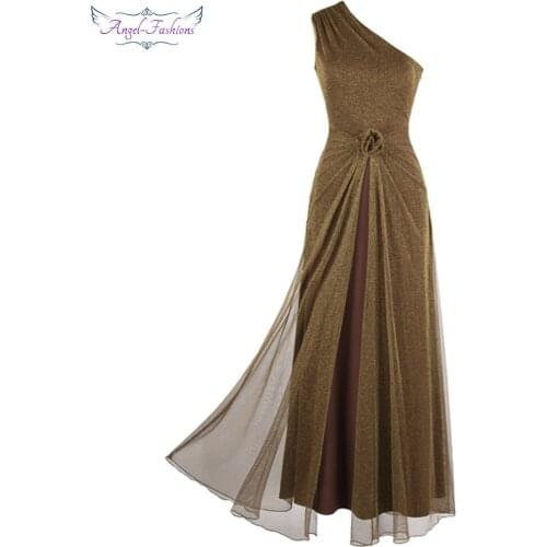 Angel-fashions Womens One Shoulder Evening Dresses