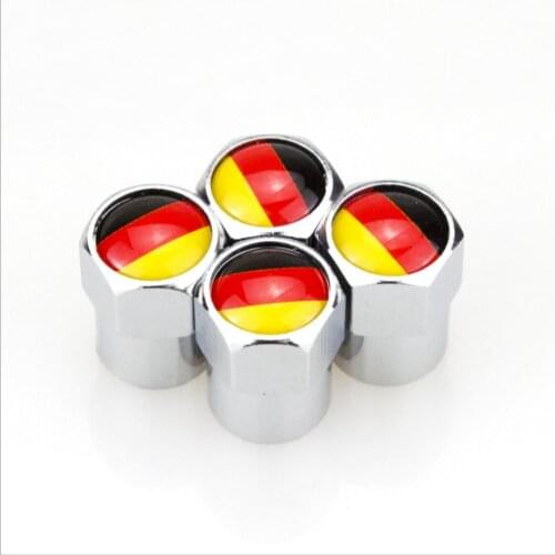 4pcs Car Accessories German Flag Truck Wheel Valve Caps for Audi A1 A3 A4 A5 A6 A7 Q3 Q5 Q7 RS3 RS5 Volkswagen Polo Golf BMW X1