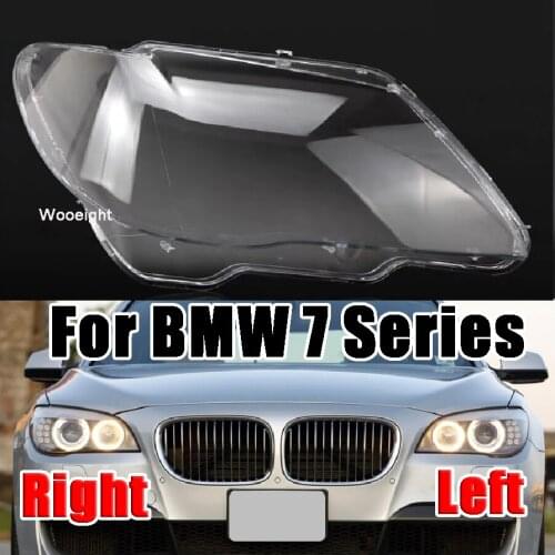 Wooeight Car Front Headlight Glass Headlamps Transparent Lampshade Lamp Shell Headlight Cover Lens For BMW 7 Series 2004-2018